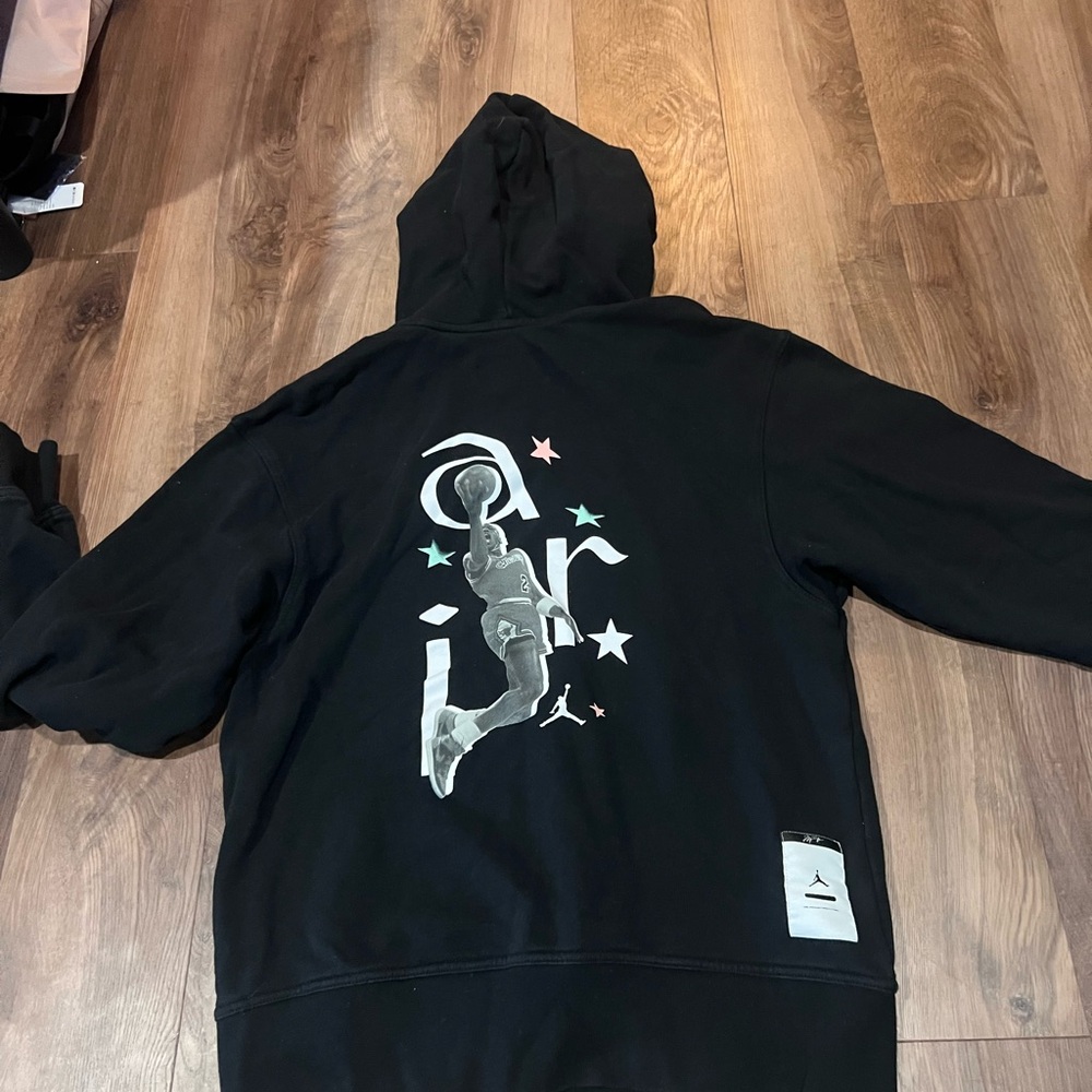 Jordan Black Hoodie with Multi-Color Back Graphic